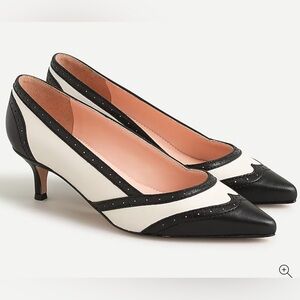 J Crew Sophia leather spectator pumps fits